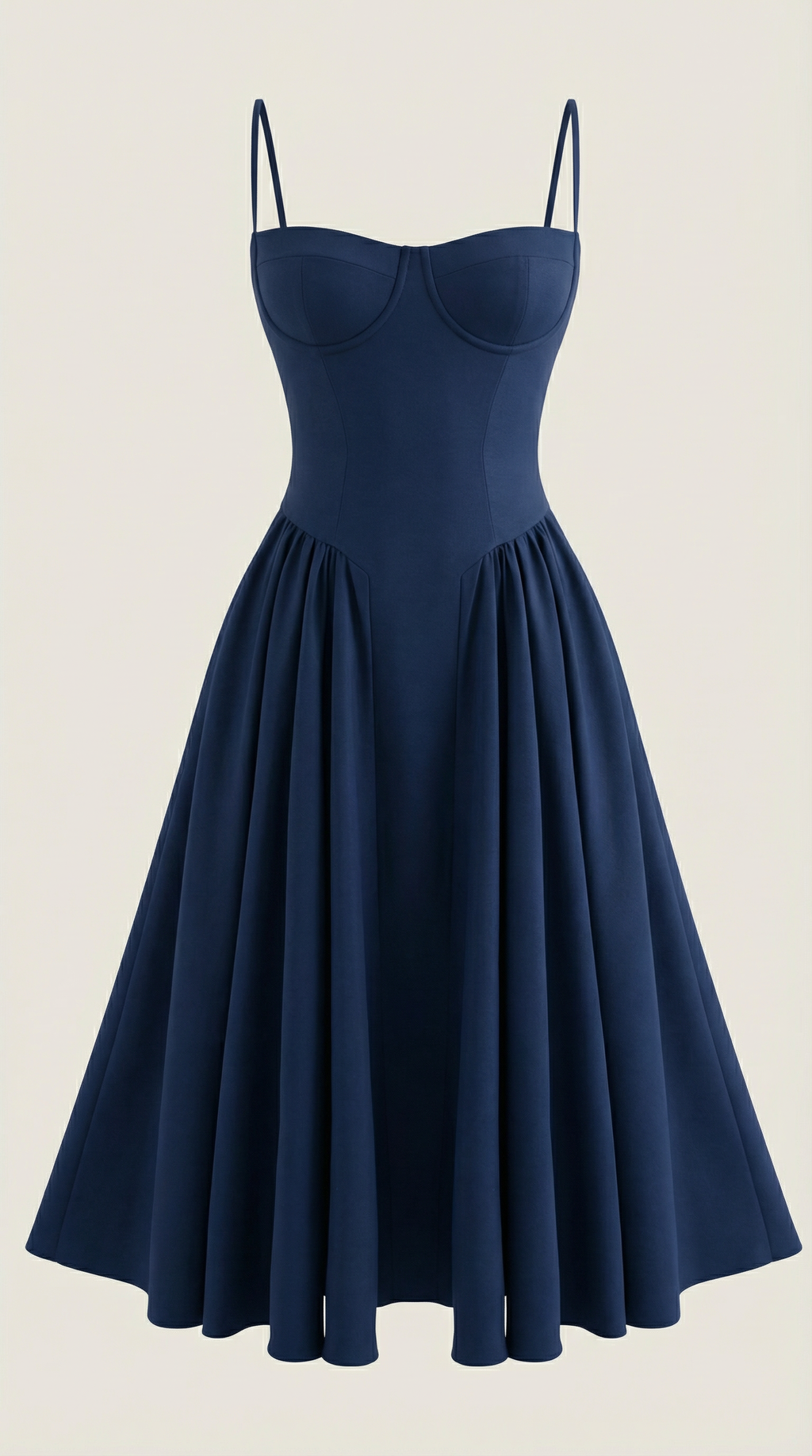 Corset Midi Dress in Stretch Fabric - Elegant Evening Wear for Special Occasions