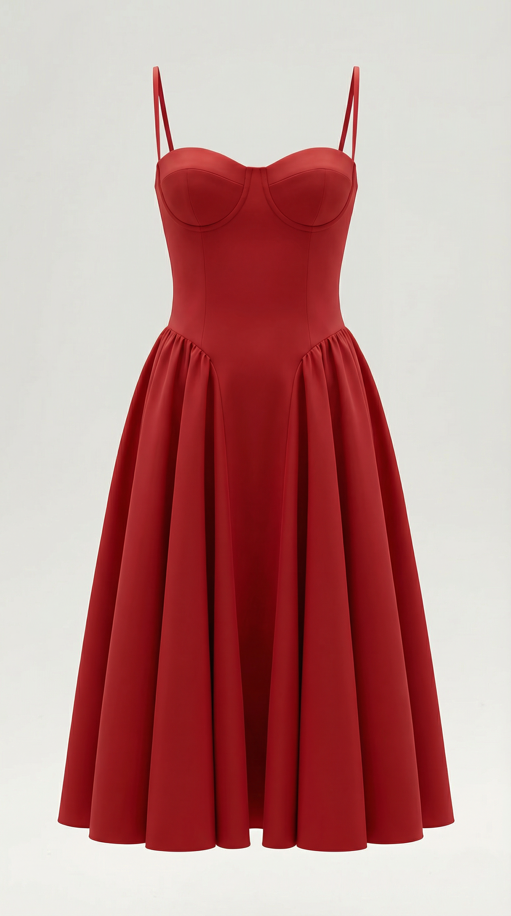 Corset Midi Dress in Stretch Fabric - Elegant Evening Wear for Special Occasions