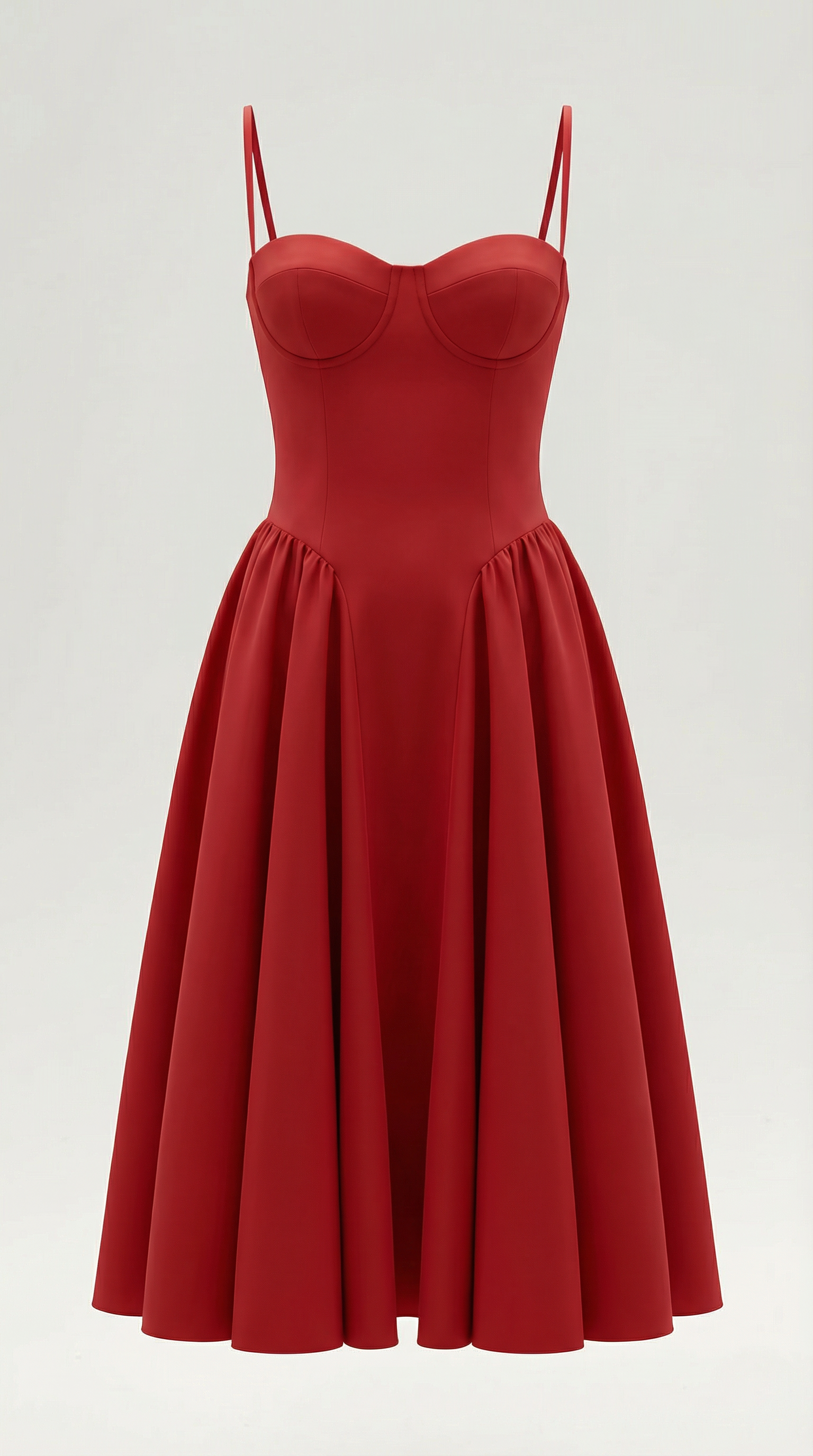 Corset Midi Dress in Stretch Fabric - Elegant Evening Wear for Special Occasions