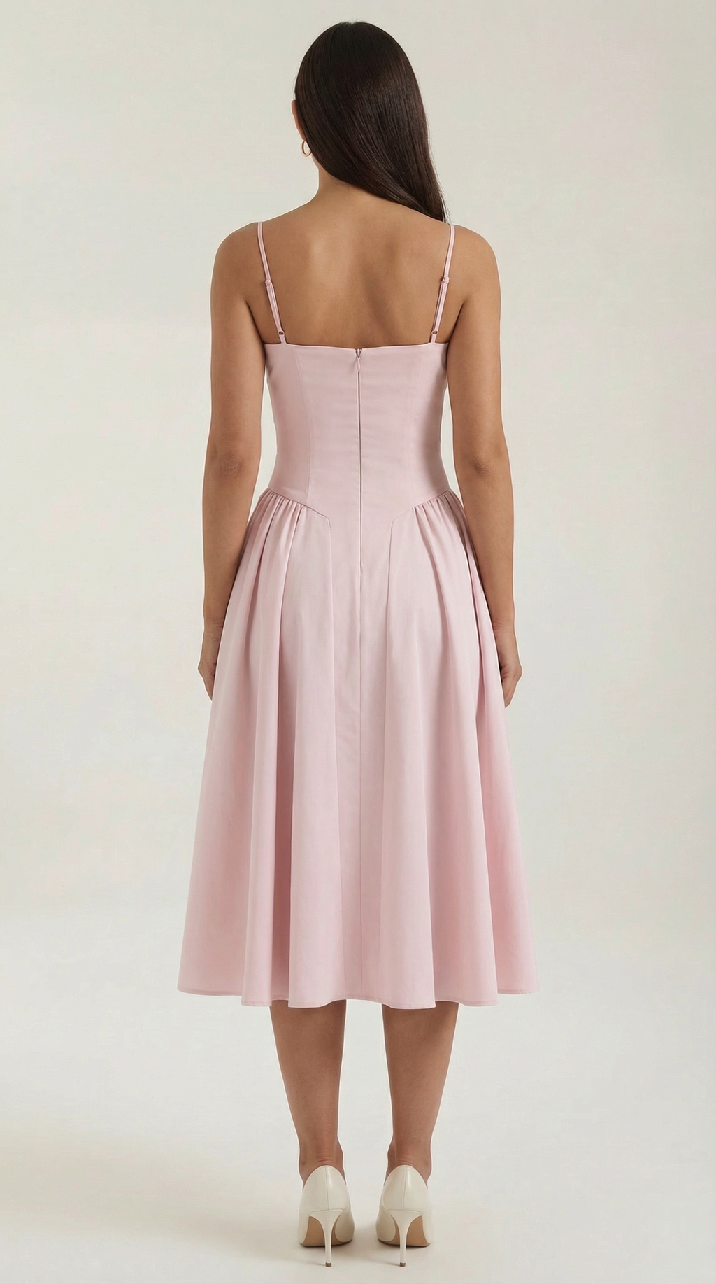 Corset Midi Dress in Stretch Fabric - Elegant Evening Wear for Special Occasions