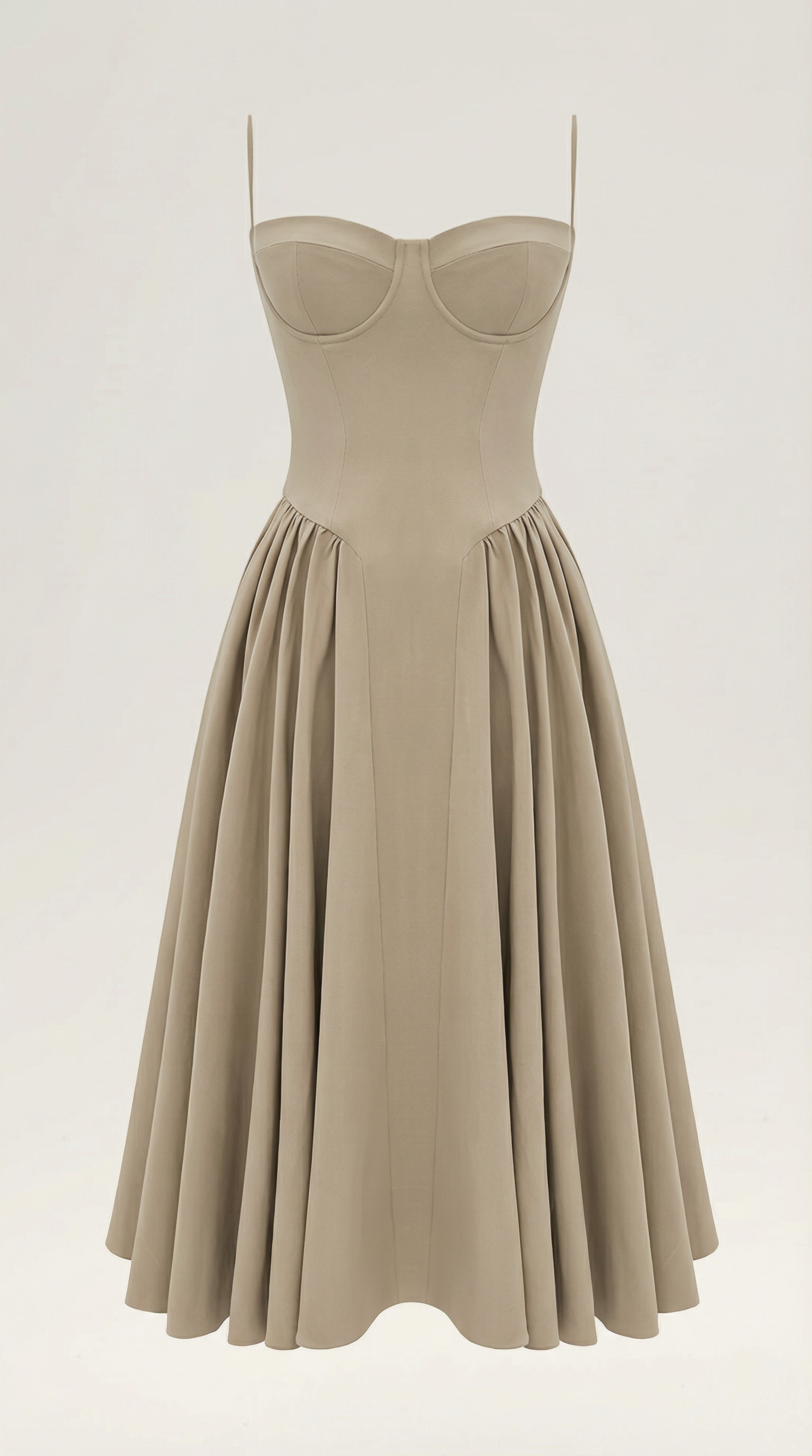 Corset Midi Dress in Stretch Fabric - Elegant Evening Wear for Special Occasions