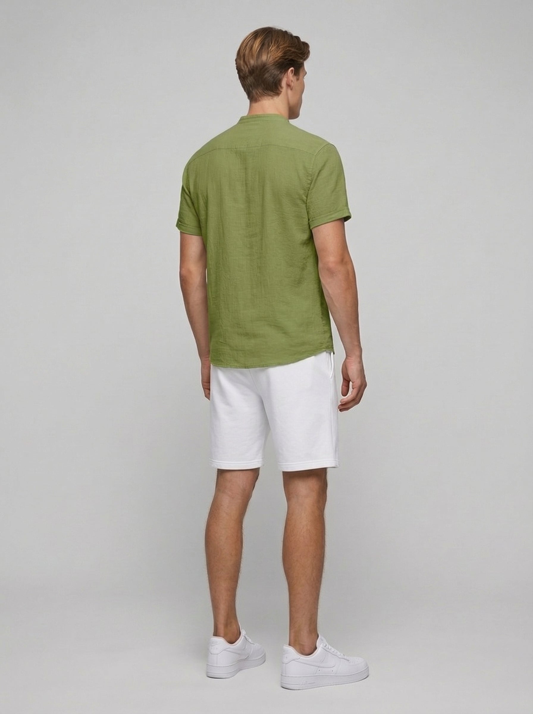 Cotton Linen Short Sleeve Shirt for Men - Relaxed Fit Casual Wear