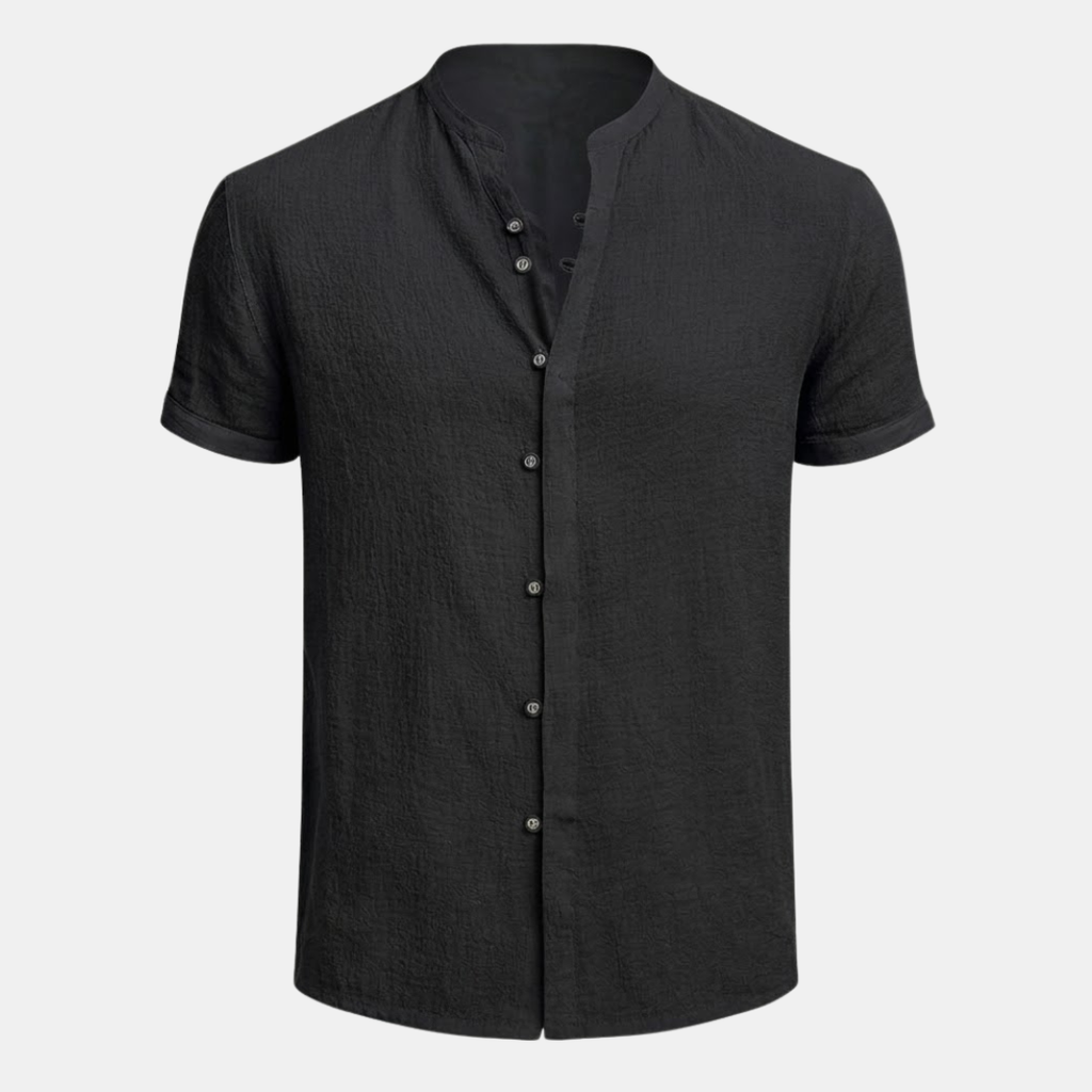 Cotton Linen Short Sleeve Shirt for Men - Relaxed Fit Casual Wear