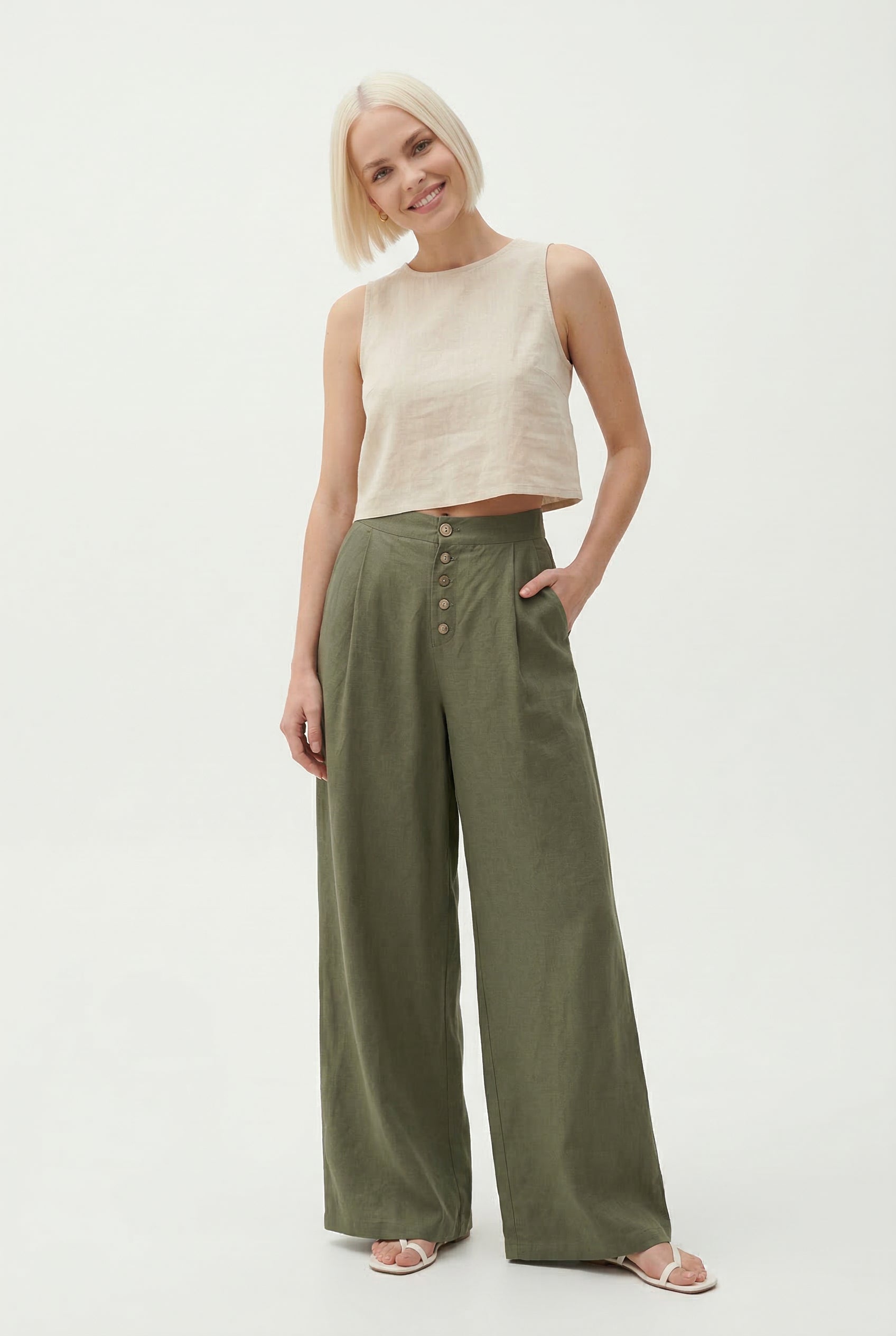 Cotton Wide-Leg Pants for Women | Comfortable Casual Trousers