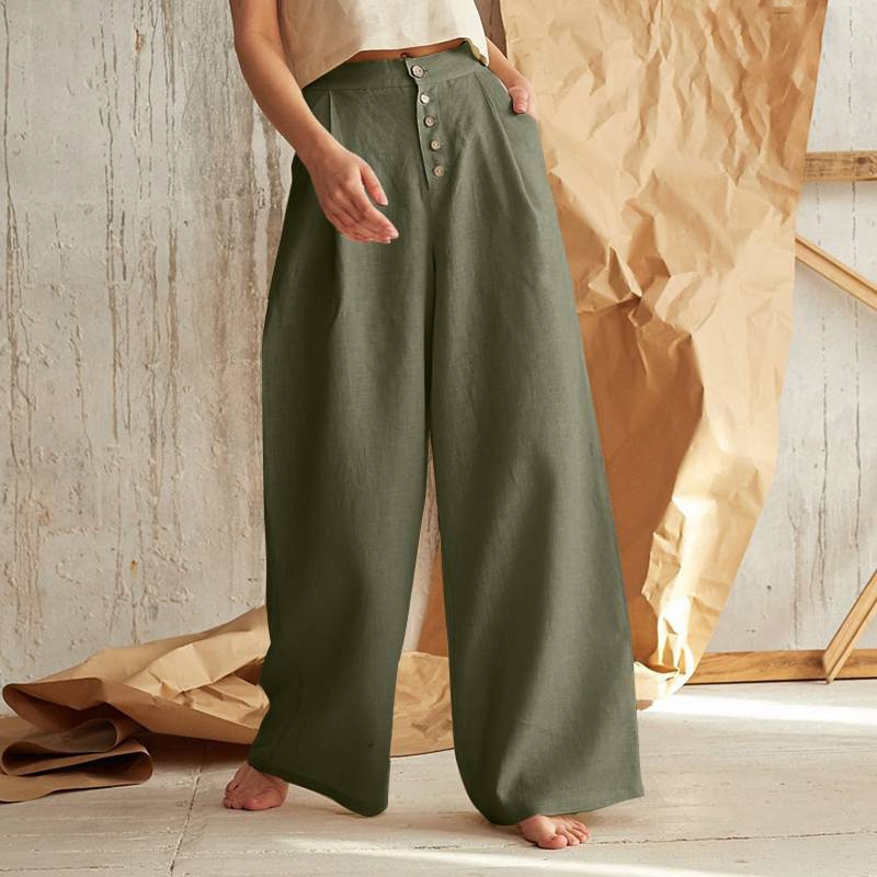 Cotton Wide-Leg Pants for Women | Comfortable Casual Trousers