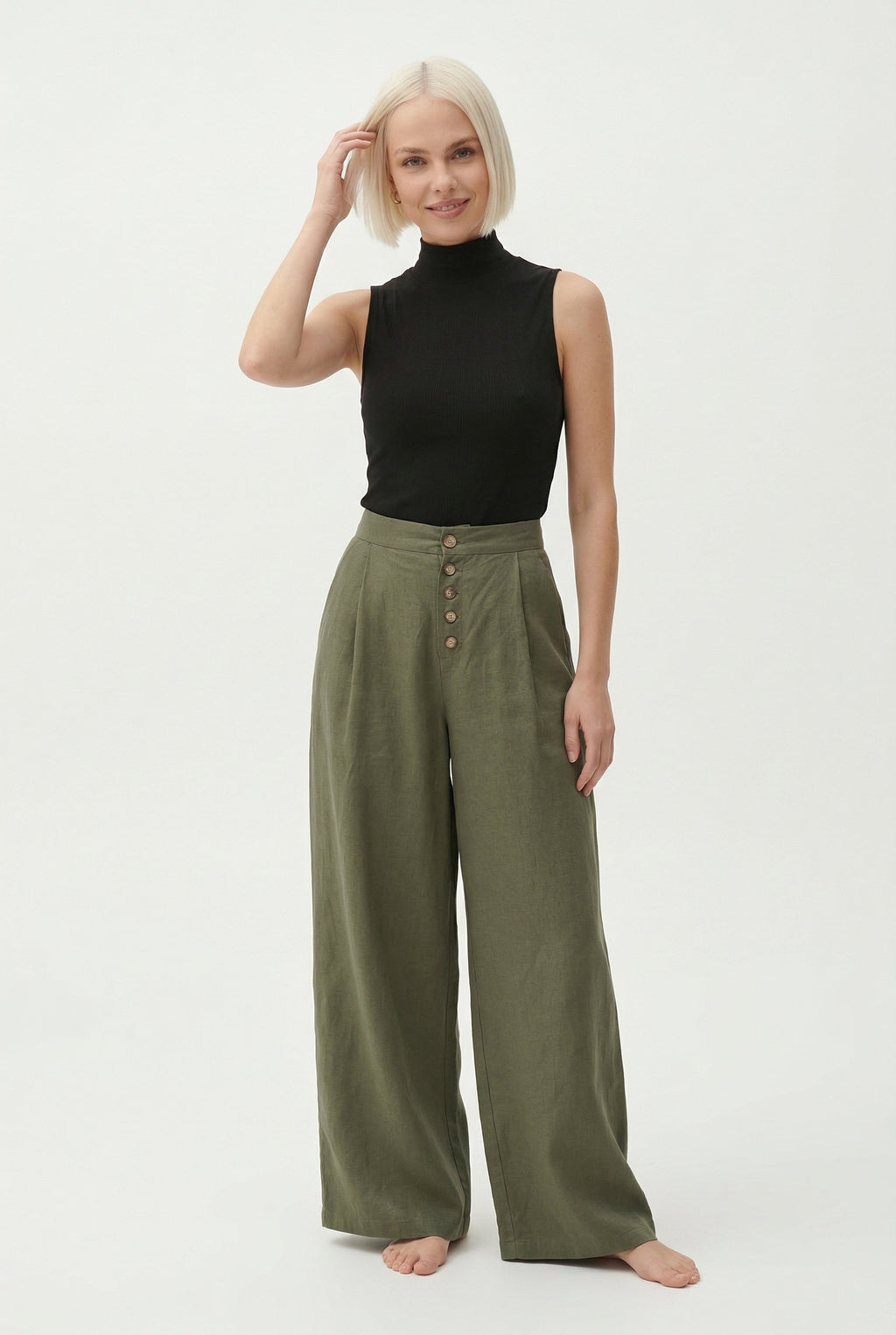 Cotton Wide-Leg Pants for Women | Comfortable Casual Trousers