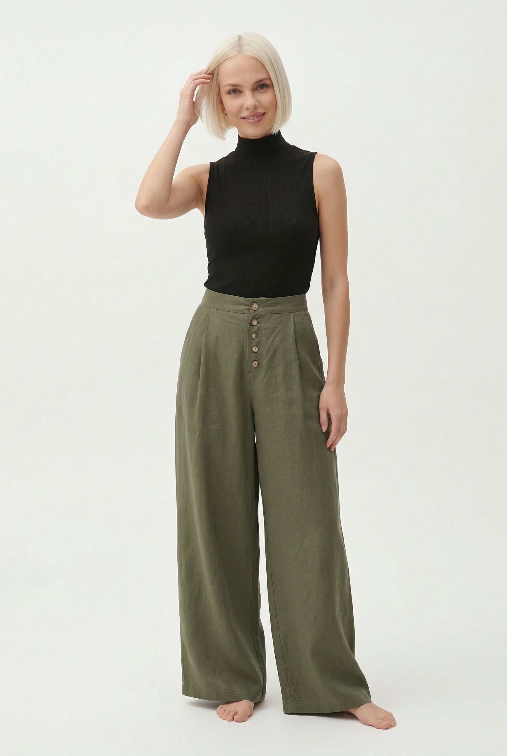 Cotton Wide-Leg Pants for Women | Comfortable Casual Trousers