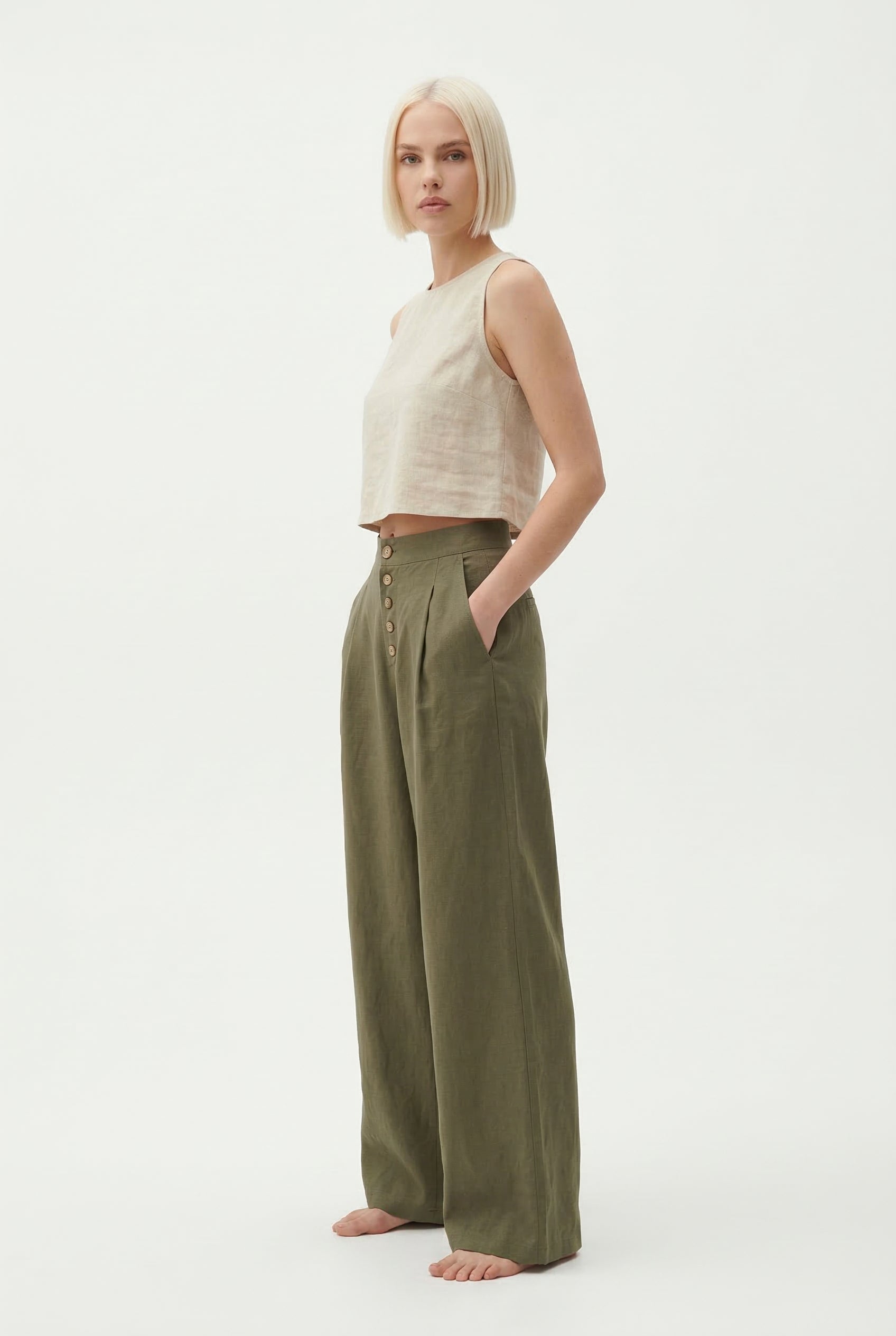 Cotton Wide-Leg Pants for Women | Comfortable Casual Trousers