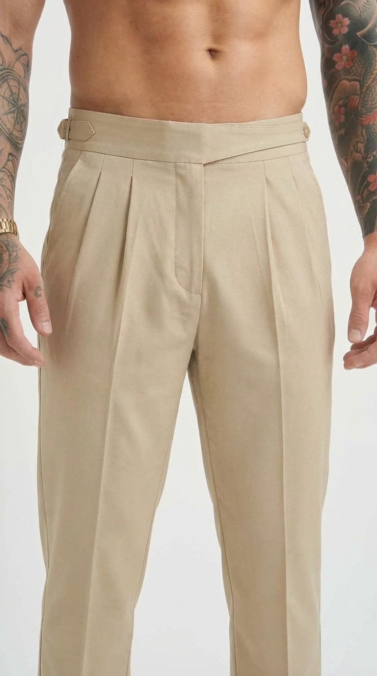 Cream Trousers - Lightweight Fabric, Casual Style, Perfect for Everyday Wear
