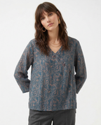 Crosswrap Blouse in Lightweight Fabric for Casual or Office Wear