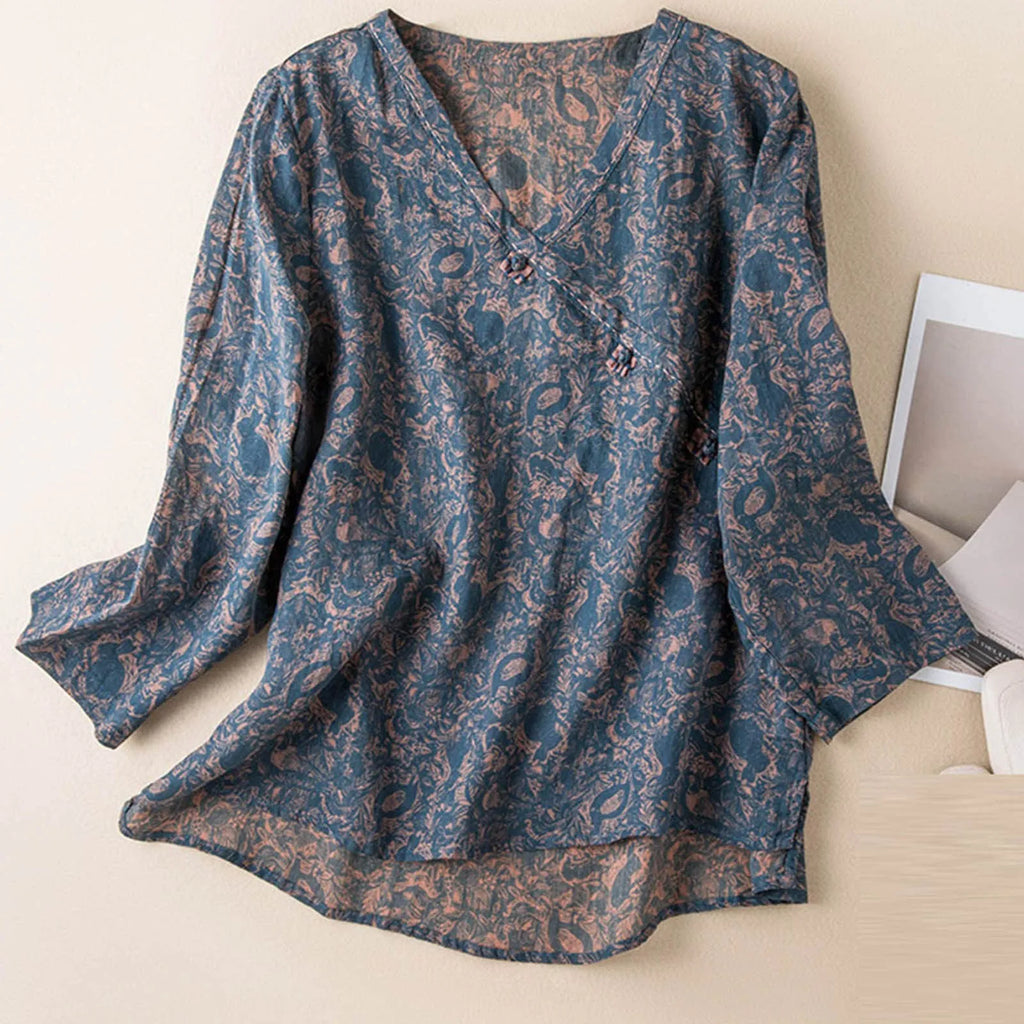 Crosswrap Blouse in Lightweight Fabric for Casual or Office Wear