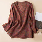 Crosswrap Blouse in Lightweight Fabric for Casual or Office Wear