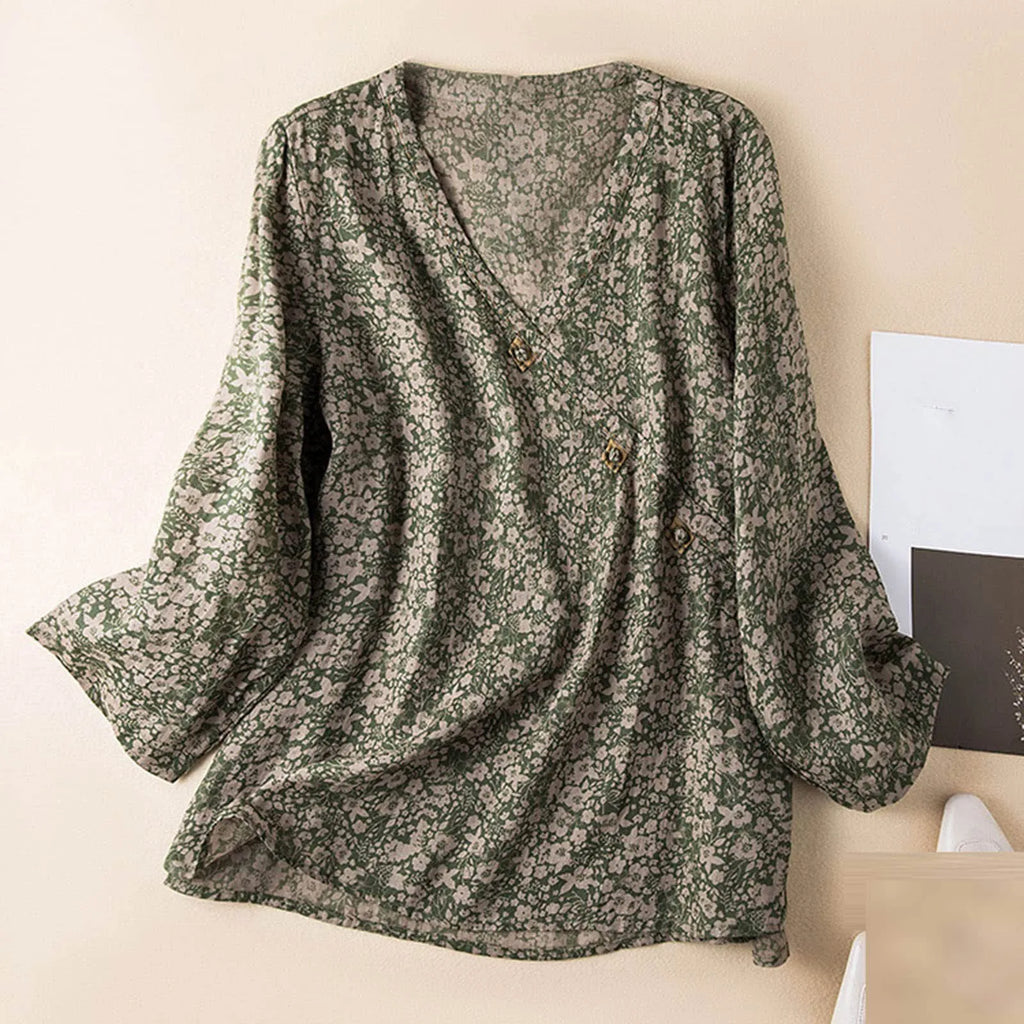Crosswrap Blouse in Lightweight Fabric for Casual or Office Wear