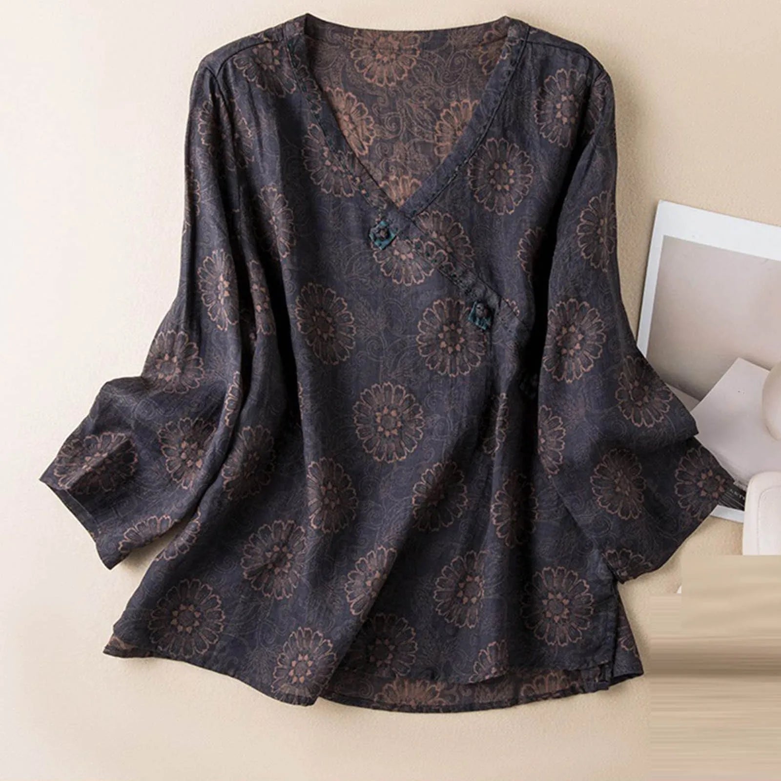 Crosswrap Blouse in Lightweight Fabric for Casual or Office Wear