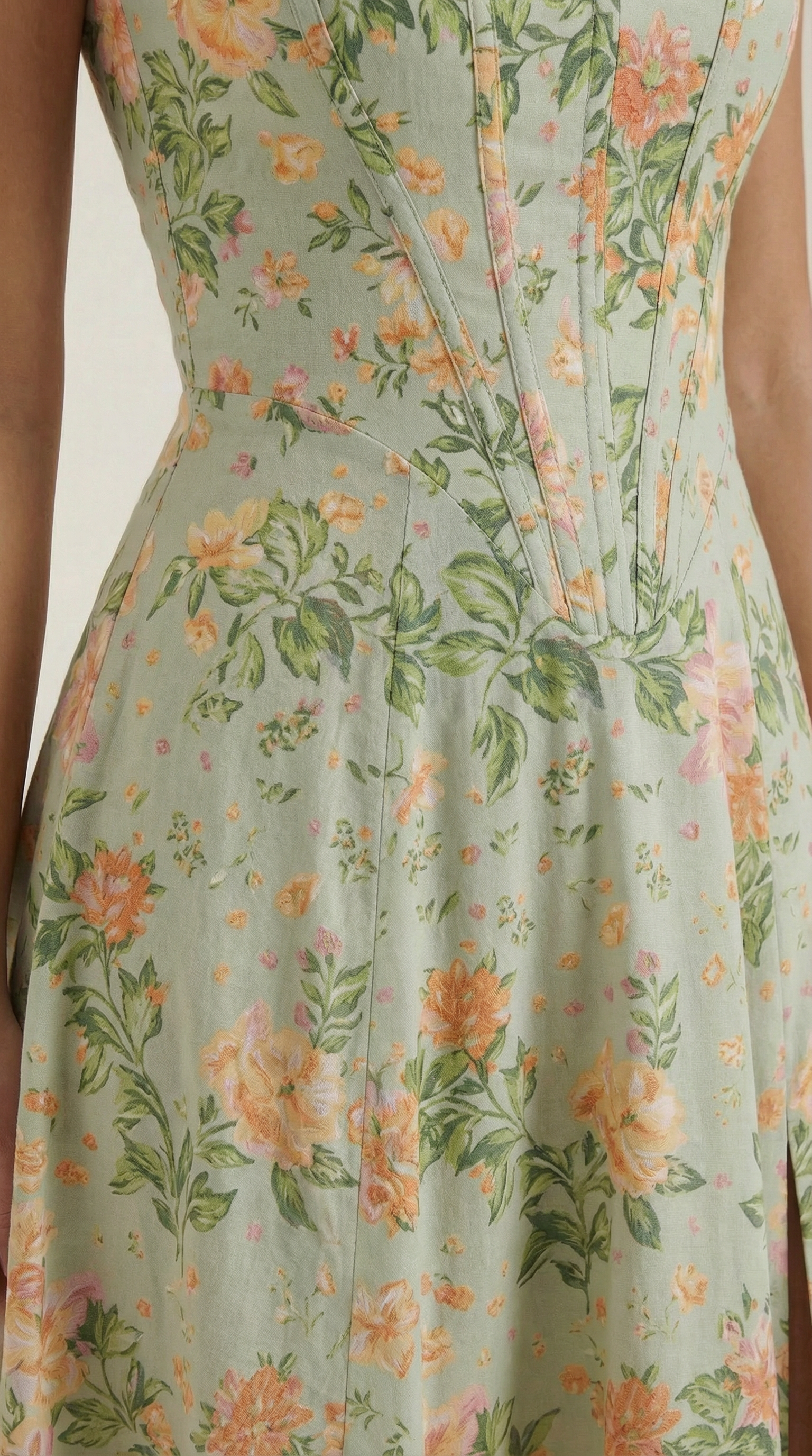 Dahlia Floral Print Midi Dress - Lightweight Cotton Summer Dress for Casual Wear