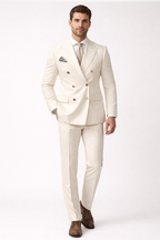 Double Breasted Men's Wedding Guest Suit - Elegant Formal Attire in Classic Fit