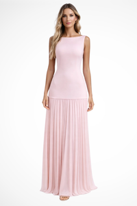 Elegant Pleated Maxi Dress for Women - Formal Evening Wear, Lightweight Fabric
