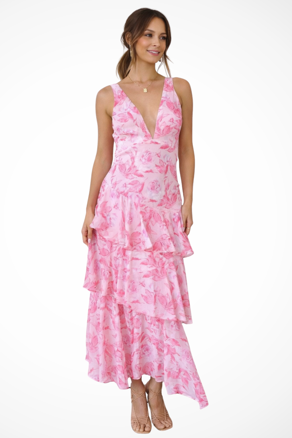 Elegant Spring Maxi Dress for Women | Layered Skirt Design | Perfect for Events