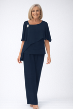 Elegant Women's 2-Piece Formal Set | Stylish Blouse & Trousers for Events