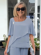Elegant Women's 2-Piece Formal Set | Stylish Blouse & Trousers for Events