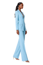 Elegant Women's Blazer and Wide Leg Trousers Set - Office/Business Attire