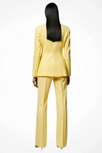 Elegant Women's Blazer and Wide Leg Trousers Set - Office/Business Attire