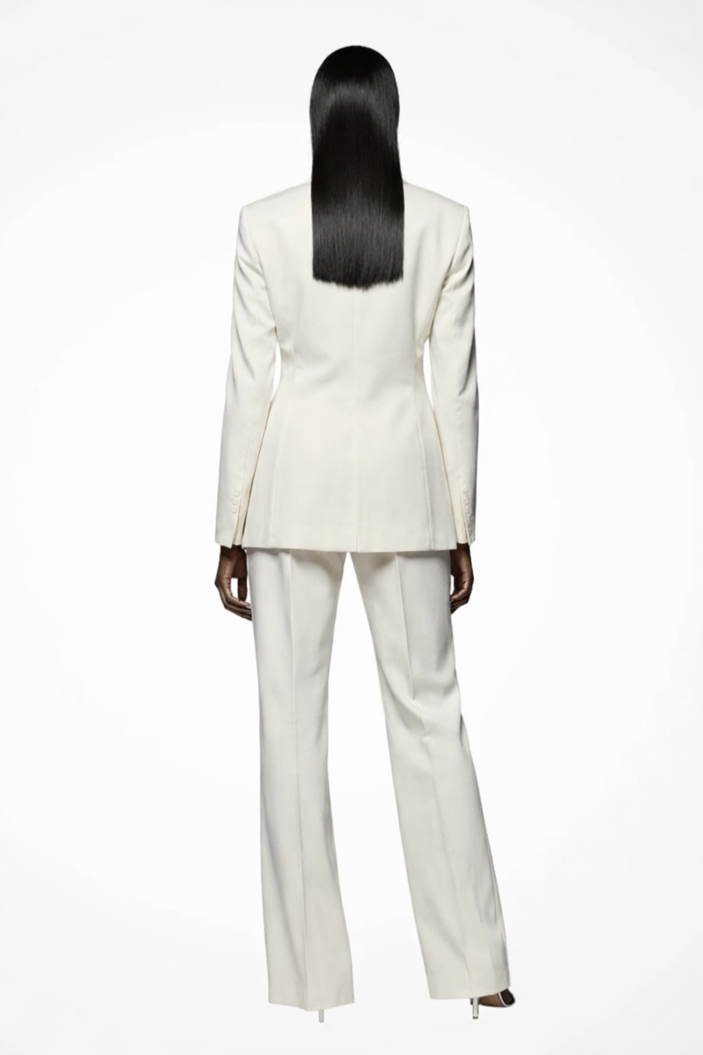 Elegant Women's Blazer and Wide Leg Trousers Set - Office/Business Attire