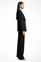 Elegant Women's Blazer and Wide Leg Trousers Set - Office/Business Attire