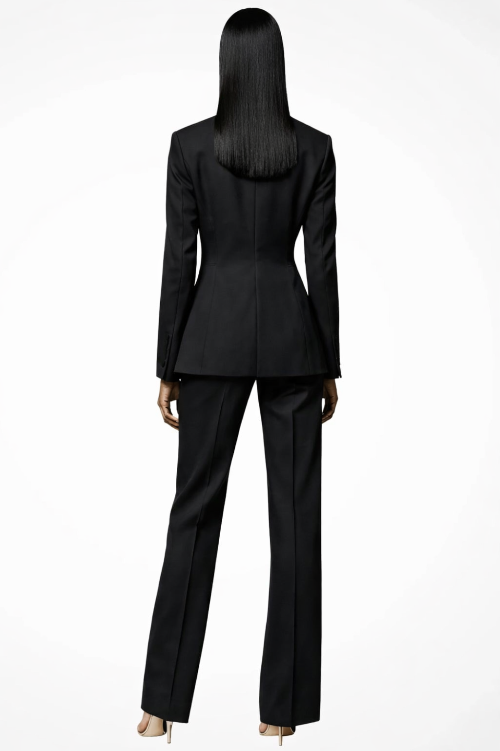 Elegant Women's Blazer and Wide Leg Trousers Set - Office/Business Attire
