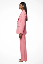 Elegant Women's Blazer and Wide Leg Trousers Set - Office/Business Attire