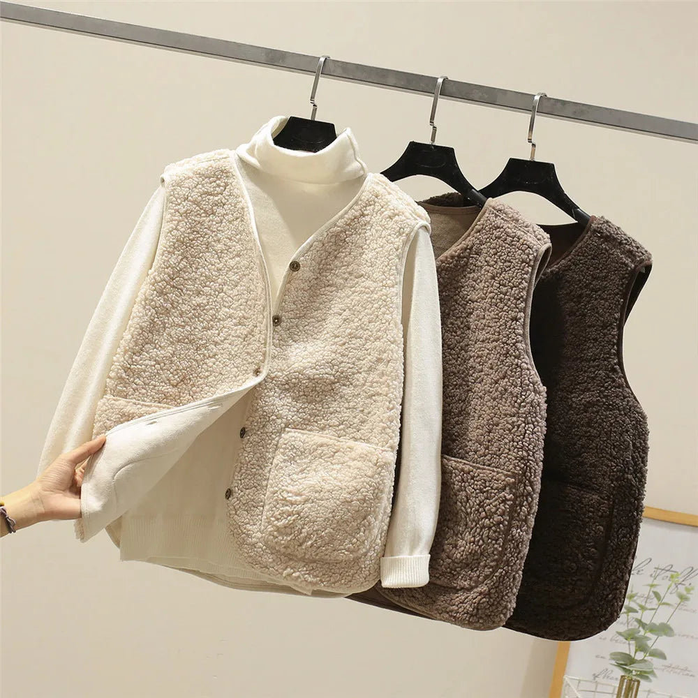 Luxe Fleece Gilet – Casual Wear, Layering