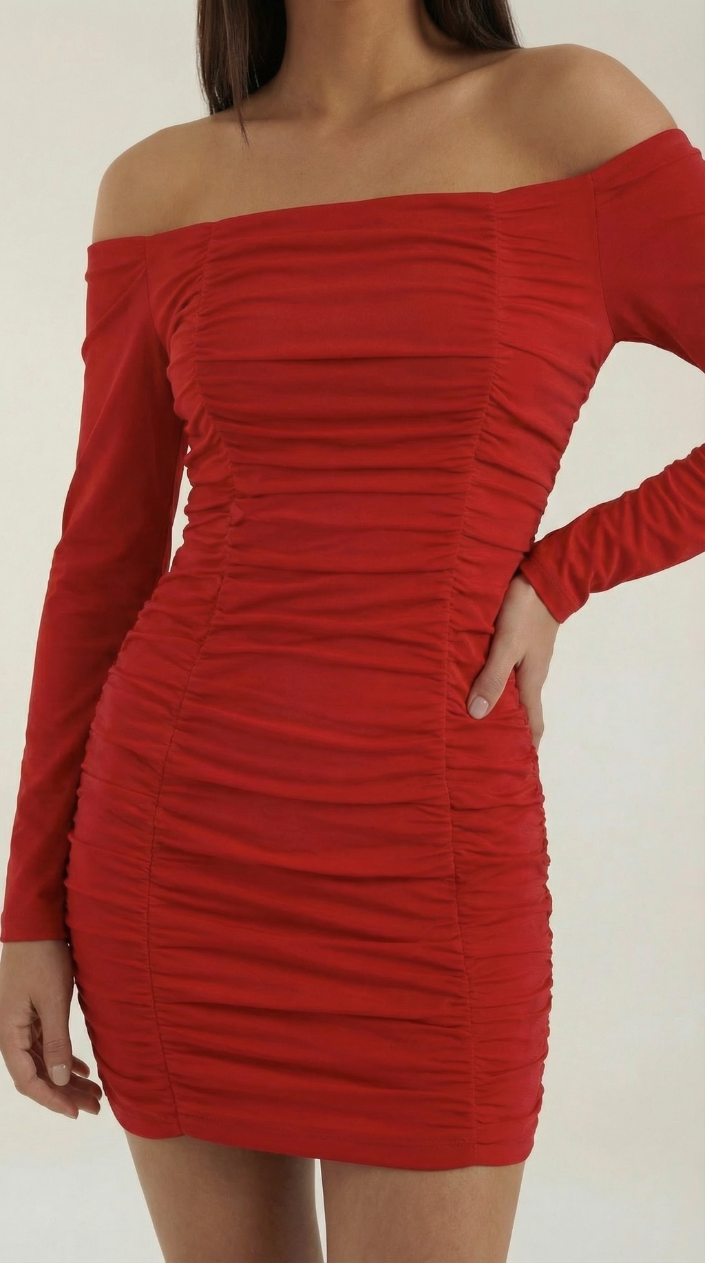 Figure-Hugging Mini Dress in Stretch Fabric - Elegant Evening Wear for Parties and Special Occasions