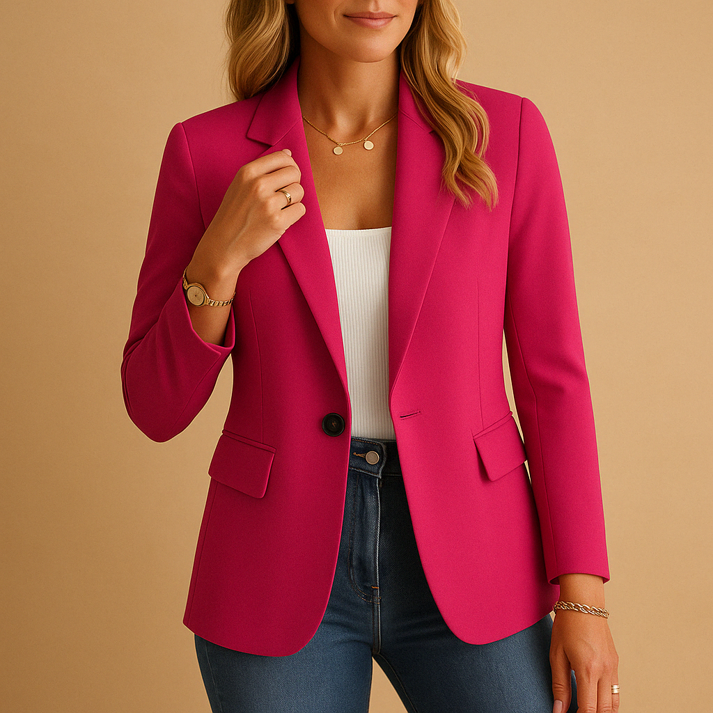 Fitted Women's Blazer - Tailored Stretch Fabric - Smart Casual Workwear