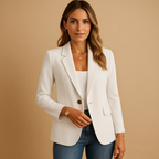 Fitted Women's Blazer - Tailored Stretch Fabric - Smart Casual Workwear