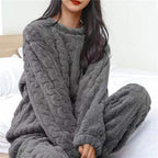 Fleece Pajama Set for Women and Men | Cozy Sleepwear for Home Use