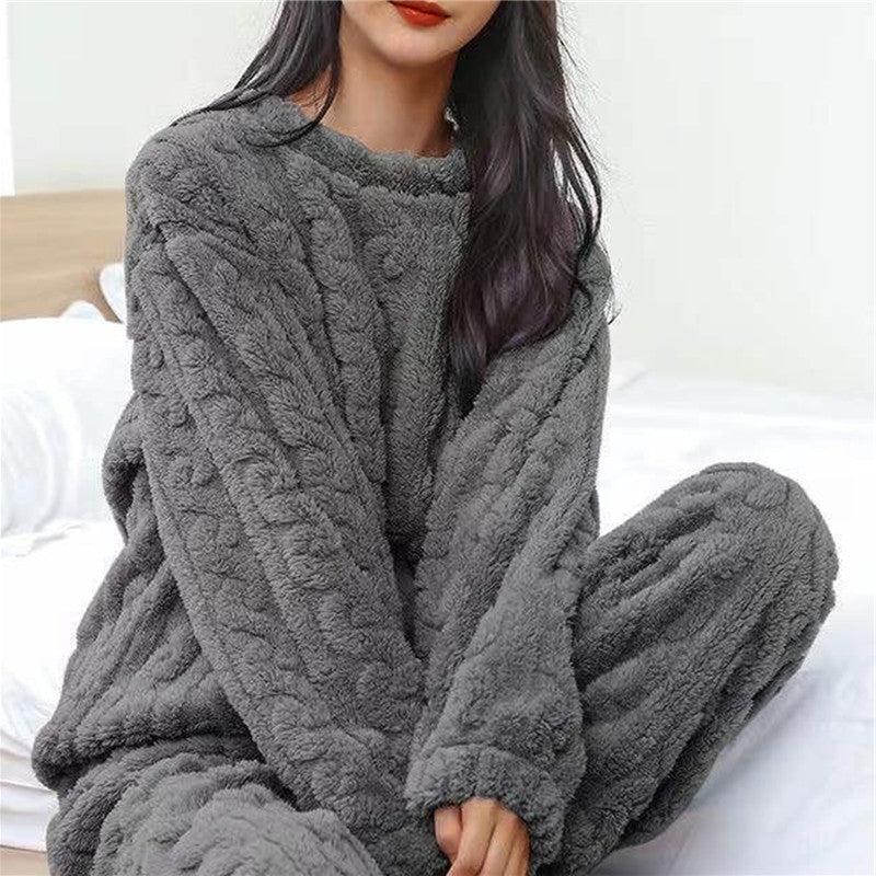 Fleece Pajama Set for Women and Men | Cozy Sleepwear for Home Use