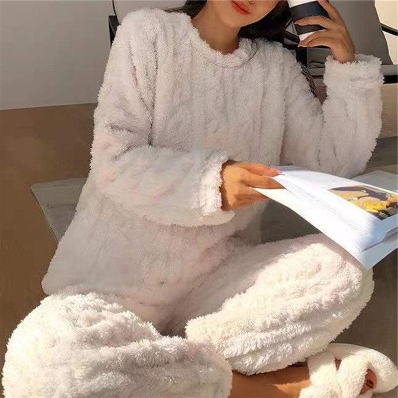 Fleece Pajama Set for Women and Men | Cozy Sleepwear for Home Use