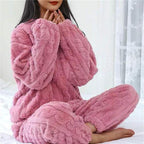 Fleece Pajama Set for Women and Men | Cozy Sleepwear for Home Use