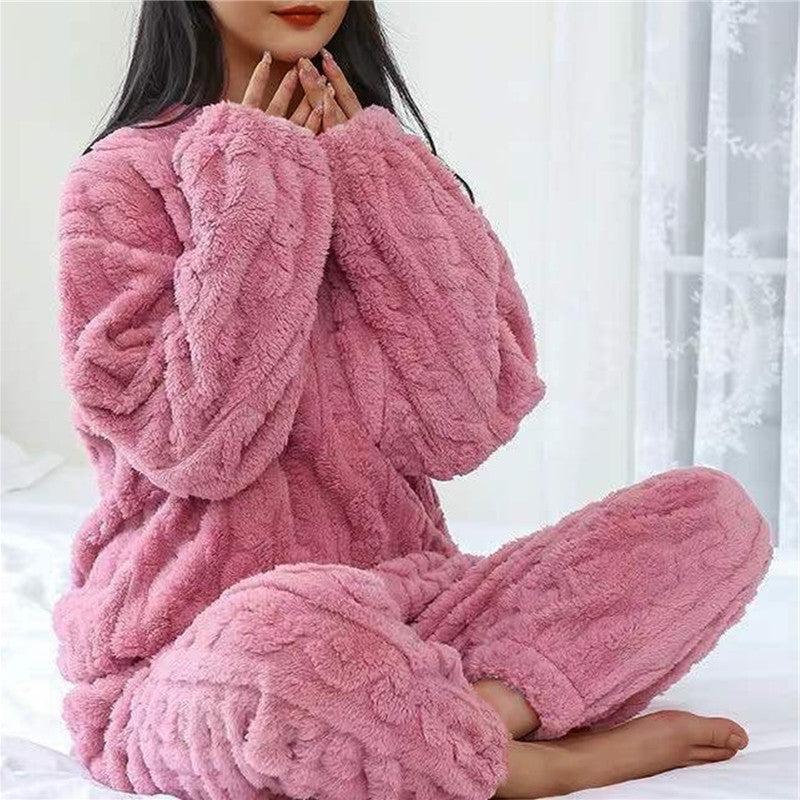 Fleece Pajama Set for Women and Men | Cozy Sleepwear for Home Use
