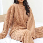 Fleece Pajama Set for Women and Men | Cozy Sleepwear for Home Use