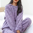 Fleece Pajama Set for Women and Men | Cozy Sleepwear for Home Use