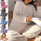 Fleece Pajama Set for Women and Men | Cozy Sleepwear for Home Use