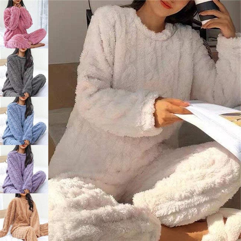 Fleece Pajama Set for Women and Men | Cozy Sleepwear for Home Use