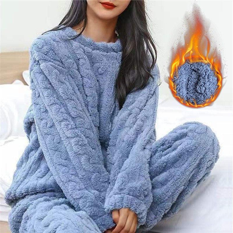 Fleece Pajama Set for Women and Men | Cozy Sleepwear for Home Use
