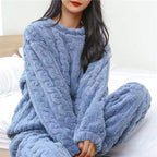 Fleece Pajama Set for Women and Men | Cozy Sleepwear for Home Use