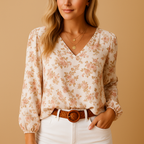 Floral Cotton Summer Blouse for Women | Lightweight Casual Top for Everyday Wear