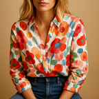 Floral Lightweight Women's Blouse | Breathable Fabric | Casual Spring and Summer Top