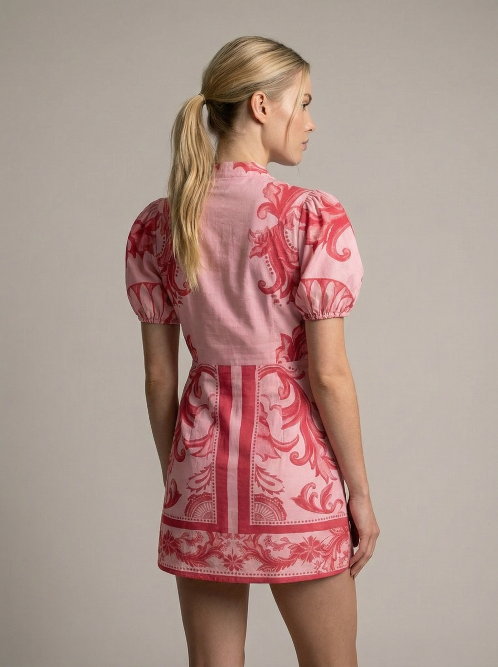 Floral Linen Cocktail Dress - Organic Fabric - Summer Style for Casual Events