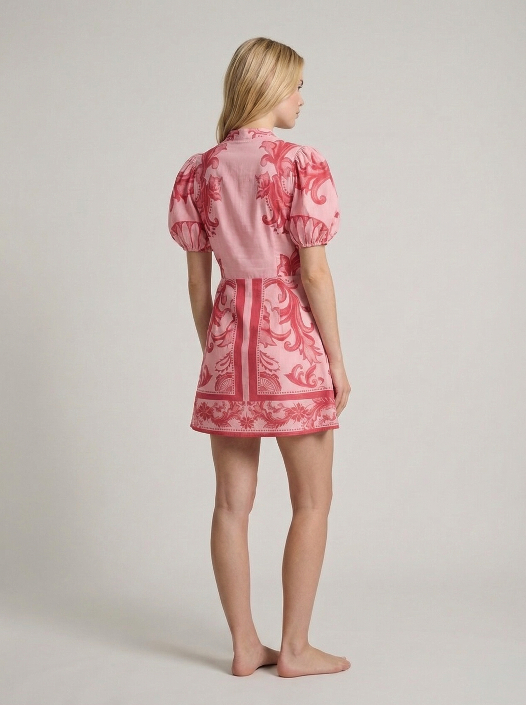 Floral Linen Cocktail Dress - Organic Fabric - Summer Style for Casual Events