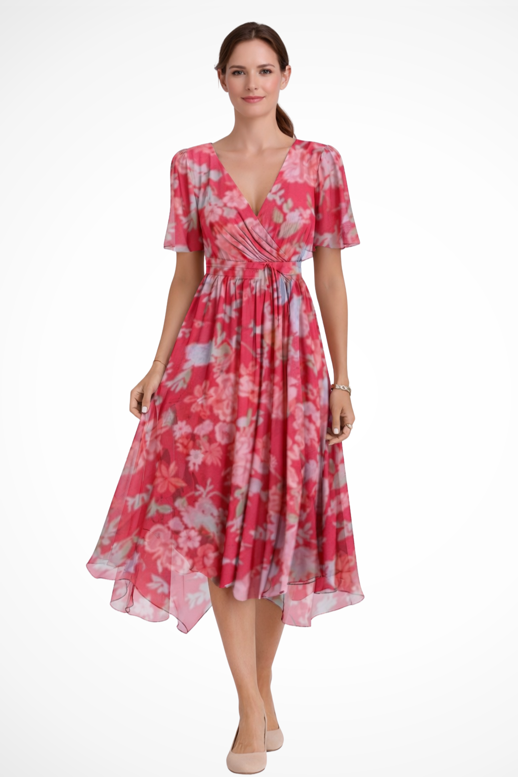 Floral Maxi Summer Dress | Short Sleeve | Lightweight Cotton | Women's Fashion
